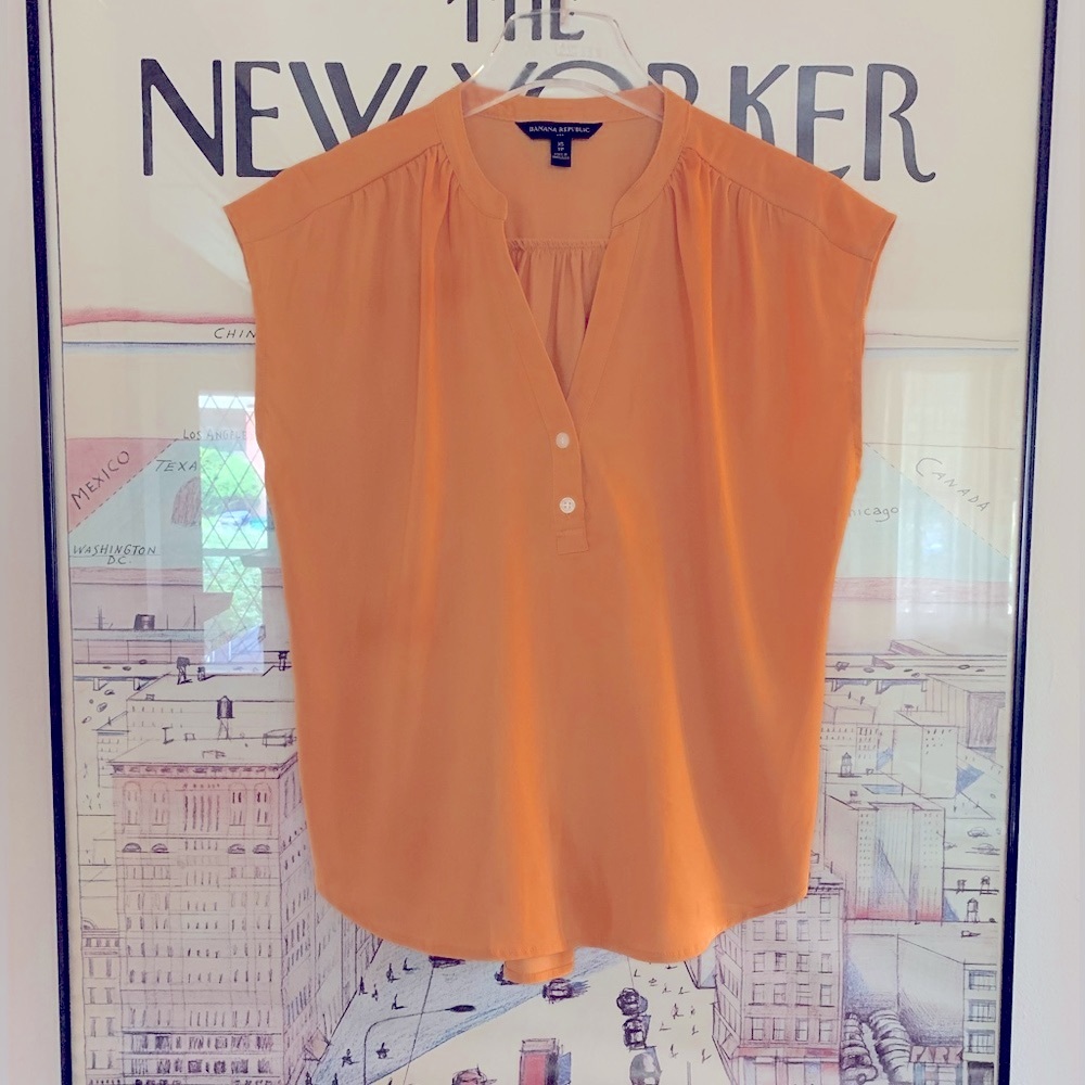 NWOT Banana Republic burnt orange sleeveless blouse size XS